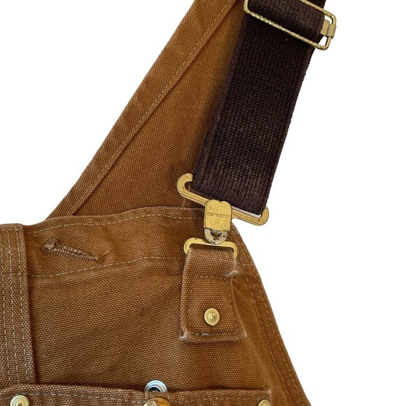 Carhartt Men's Bib Overalls R03 BRN are NEW WITHOUT TAGS Brown Heavy Weight  42 - Picture 6 of 16